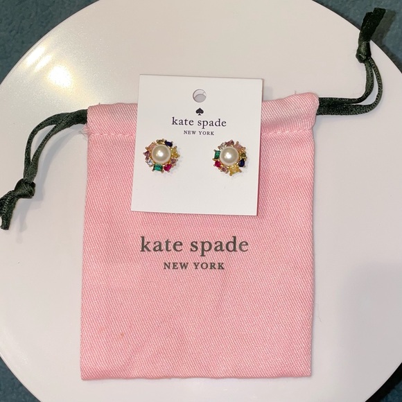 Kate Spade Multicolor Gem and Pearl Earrings - Picture 3 of 8